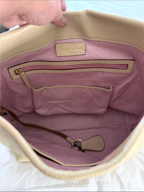 s-l400.jpg Dooney & Bourke Red Pebble Leather Logo Lock Large shoulder Hobo Bag